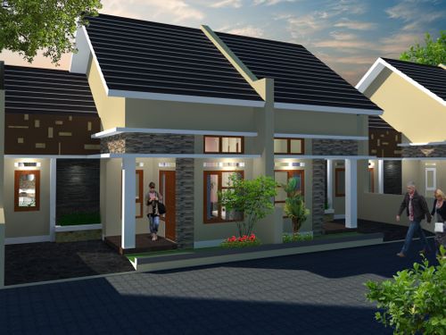 foto tampak rumah tipe 56 84 A1 perumahan GRIYA GEDONGAN INDAH