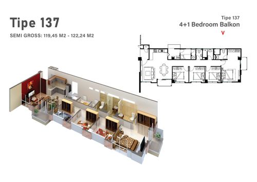 foto denah rumah tipe 4BR+1 H1 perumahan Summarecon Bekasi - The Primrose Condovilla