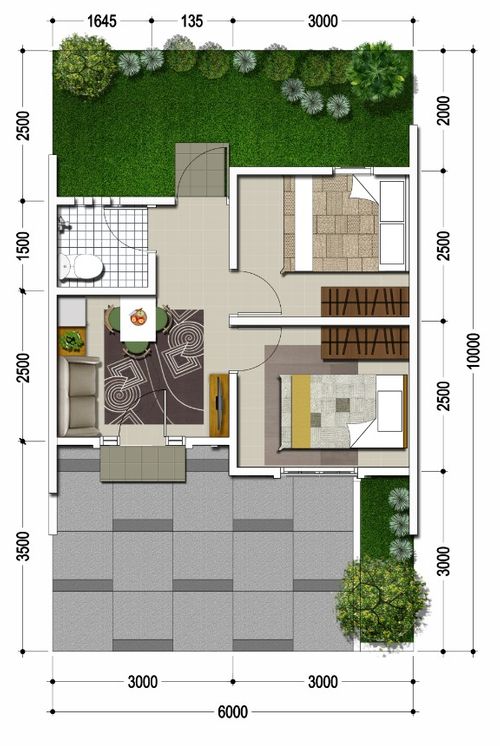 foto denah rumah tipe 60/27 perumahan CITRALAND CIREBON