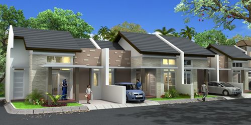 foto tampak rumah tipe 57 96 C1 perumahan GRIYA GEDONGAN INDAH