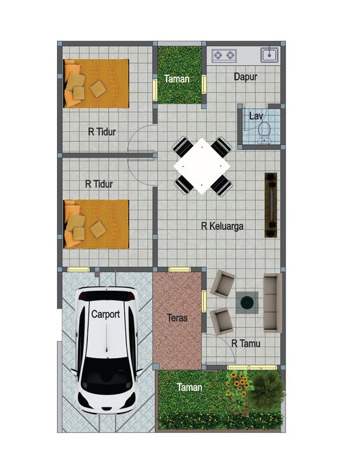 foto denah rumah tipe 57 96 C1 perumahan GRIYA GEDONGAN INDAH