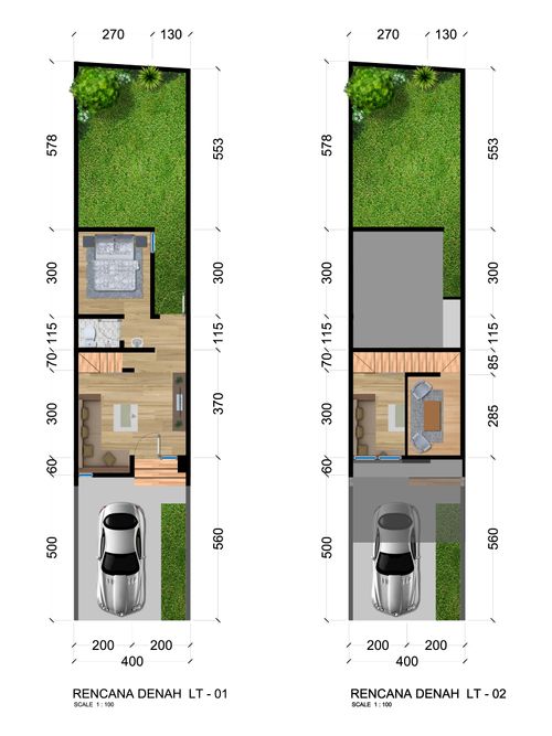 foto denah rumah tipe Denmoza Hill No 75A perumahan The Araya
