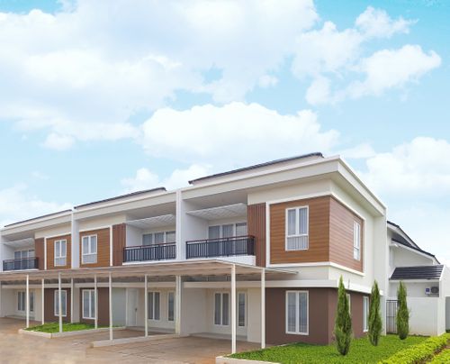 foto tampak rumah tipe CASABLANCA 70/78 (MAR 22) perumahan PANJIBUWONO RESIDENCE
