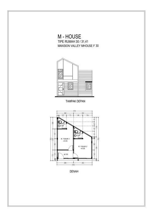 foto denah rumah tipe Mhouse F-30 perumahan The Araya