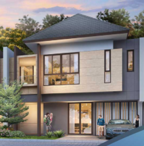 foto tampak rumah tipe 200/160 B2-3 perumahan THE MOZIA