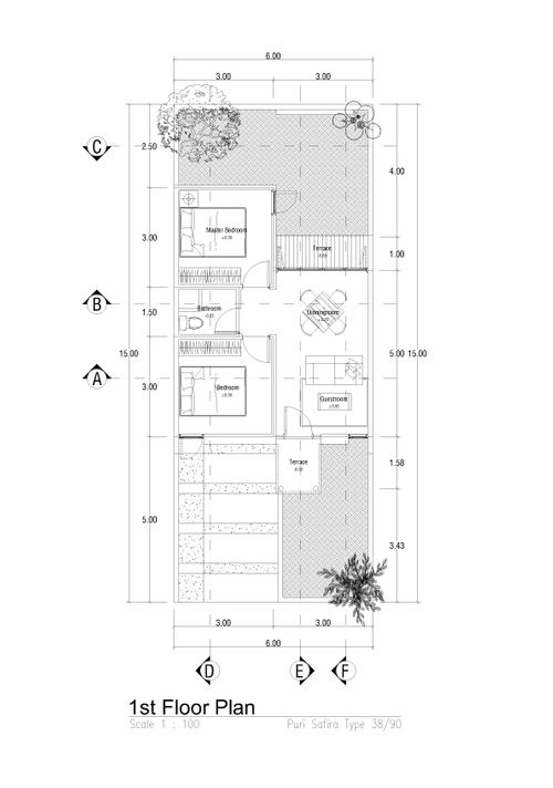 foto denah rumah tipe LOFT perumahan DE CASSABLANCA RESIDENCE