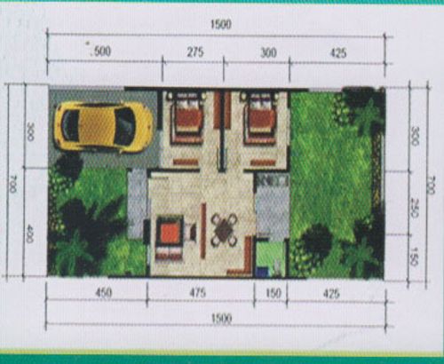 foto denah rumah tipe 45/105 perumahan GKR Cluster MIJEN TOWN HOUSE