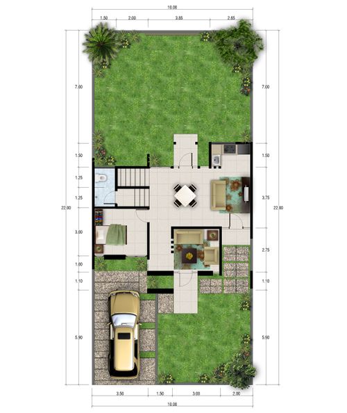 foto denah rumah tipe GUSMANIA perumahan DE CASSABLANCA RESIDENCE