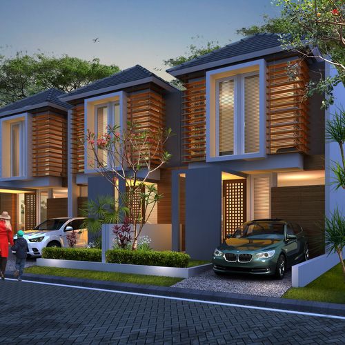 foto tampak rumah tipe CASSABILLA HOOK perumahan DE CASSABLANCA RESIDENCE