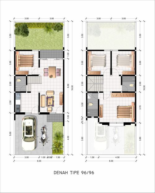 foto denah rumah tipe Freesia perumahan SAFIRA JUANDA RESORT