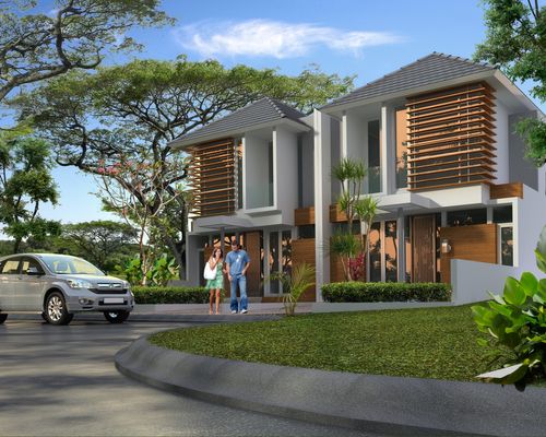 foto tampak rumah tipe SCARLET HOOK perumahan DE CASSABLANCA RESIDENCE