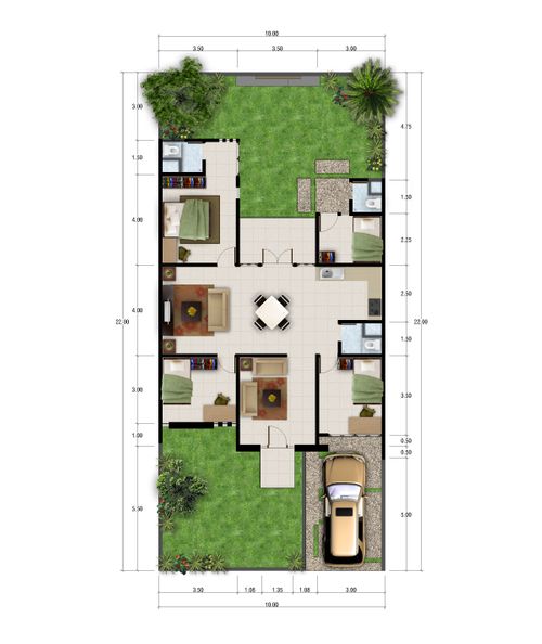 foto denah rumah tipe VIOLET perumahan DE CASSABLANCA RESIDENCE