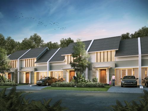 foto tampak rumah tipe Lugano 7 perumahan CitraLand Palembang - Cluster Lugano