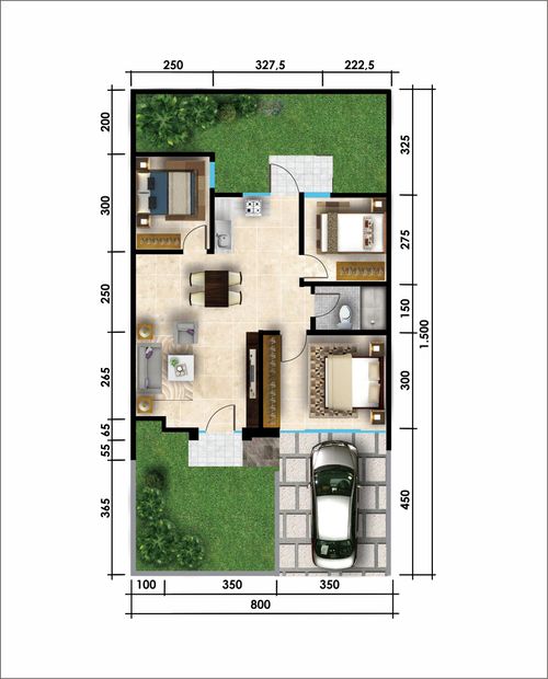 foto denah rumah tipe Lugano 7 perumahan CitraLand Palembang - Cluster Lugano