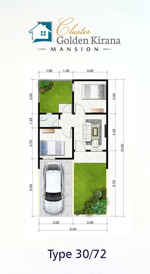 foto denah rumah tipe 30/75 perumahan Golden Kirana