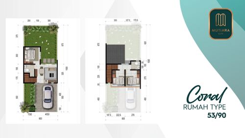 foto denah rumah tipe CORAL 53/90 perumahan Mutiara City