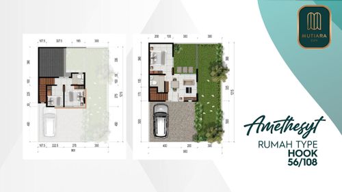 foto denah rumah tipe AMETHYST 56/108 perumahan Mutiara City