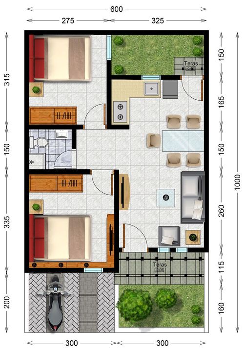 foto denah rumah tipe Cluster perumahan Green City Residence
