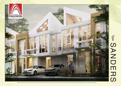 foto tampak rumah tipe SANDERS perumahan ADELAIDE GRAND PAKUWON