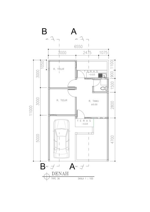 foto denah rumah tipe 36/72 perumahan THE PLATINUM REGENCY