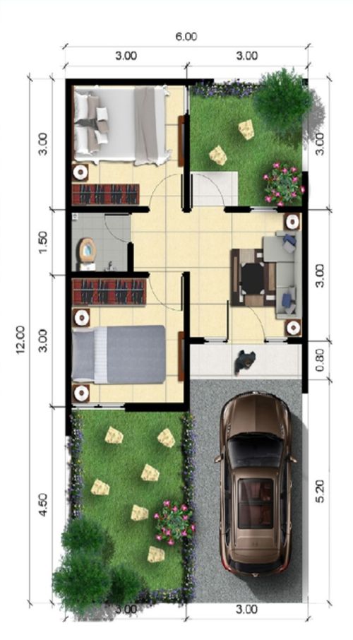 foto denah rumah tipe 34/40 perumahan TAMAN PONDOK LEGI / PT. KARYA MAKMUR