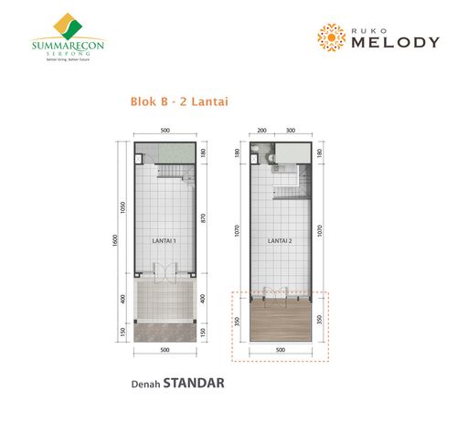 foto denah rumah tipe B 2 Lantai STD perumahan Ruko Melody