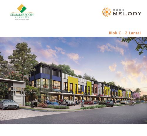 foto tampak rumah tipe C 2 Lantai HOOK perumahan Ruko Melody