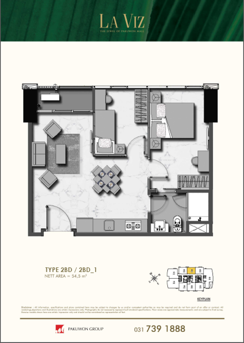 foto denah rumah tipe 2BD / 2BD_1 perumahan LA VIZ