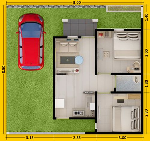 foto denah rumah tipe 36 perumahan JAMBULA GREEN RESIDENT