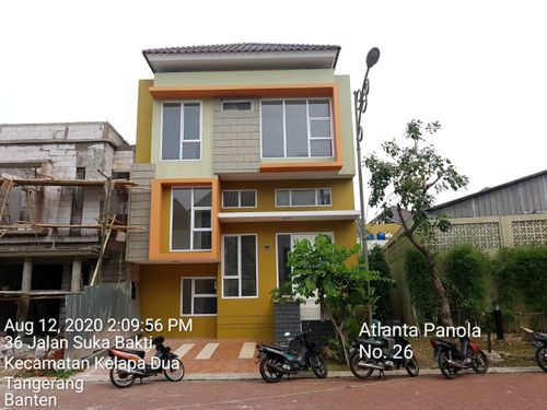 foto tampak rumah tipe PANOLA/26 perumahan ATLANTA VILLAGE