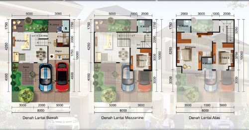 foto denah rumah tipe PANOLA/26 perumahan ATLANTA VILLAGE