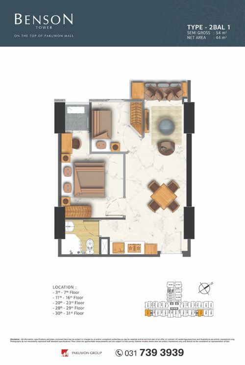 foto denah rumah tipe 2BAL 1 perumahan BENSON