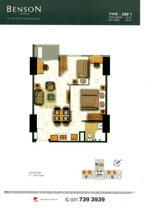 foto denah rumah tipe 2BB 1 perumahan BENSON