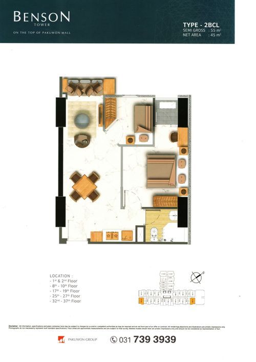 foto denah rumah tipe 2BCL perumahan BENSON