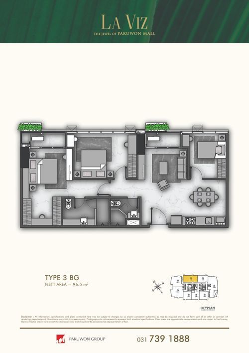 foto denah rumah tipe 3 BG perumahan LA VIZ