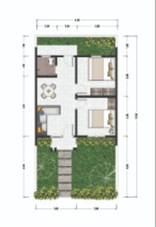 foto denah rumah tipe 36/78 perumahan COCO GARDEN