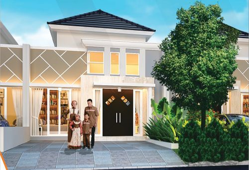 foto tampak rumah tipe NEW MAGNOLIA (1051) perumahan HEAVENLAND PARK