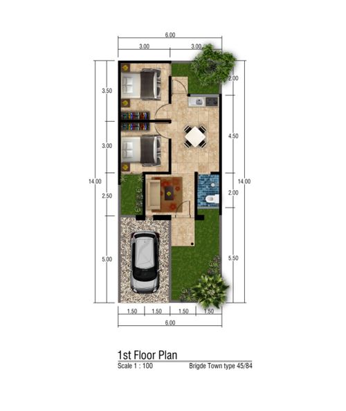 foto denah rumah tipe CLIFFTON perumahan PERUMAHAN THE BRIDGE HILL
