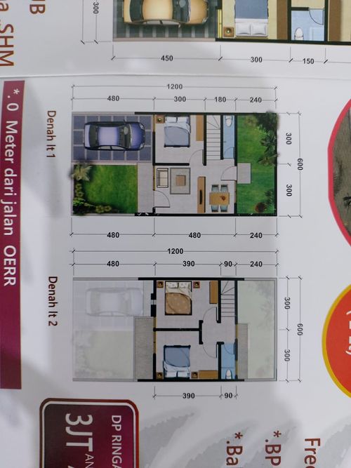 foto denah rumah tipe SAKURA perumahan Green Mansion Juanda New City I