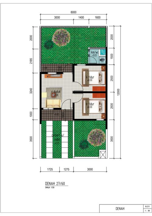 foto denah rumah tipe New Geranium G perumahan PERMATA MUTIARA MAJA - CLUSTER KALIMAYA 1 & 2