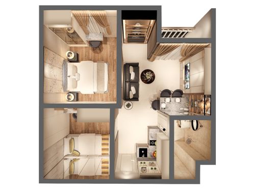 foto denah rumah tipe EXECUTIVE C perumahan Suncity Residence Apartemen
