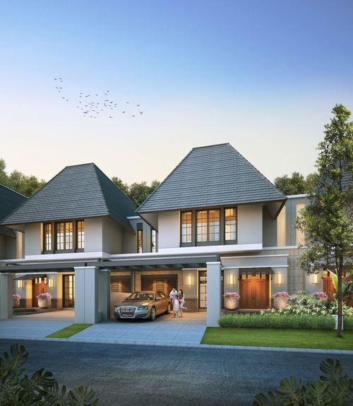 foto tampak rumah tipe AZURITE perumahan CitraLand Puncak Tidar Malang