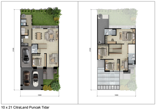 foto denah rumah tipe AZURITE perumahan CitraLand Puncak Tidar Malang