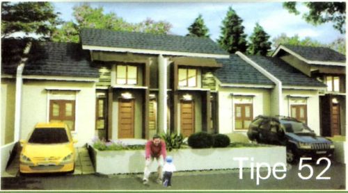 foto tampak rumah tipe 52 perumahan DREAMHILL RESIDENCE