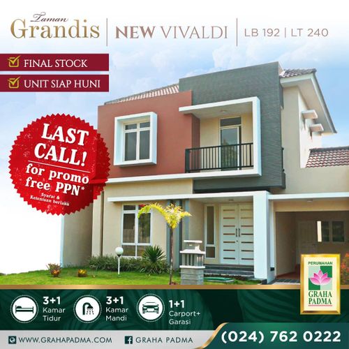 foto tampak rumah tipe 192 / 240 New perumahan CLUSTER TAMAN GRANDIS - GRAHA PADMA