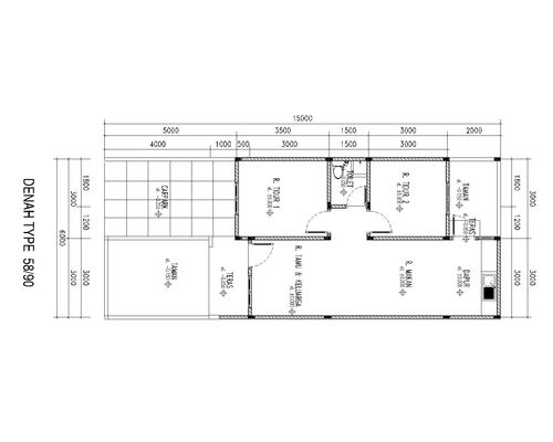 foto denah rumah tipe 58 No.57 perumahan KOMPLEK D'GREEN CITY TIPE 58 CLUSTER ANGGREK