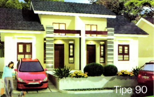 foto tampak rumah tipe 90 perumahan DREAMHILL RESIDENCE