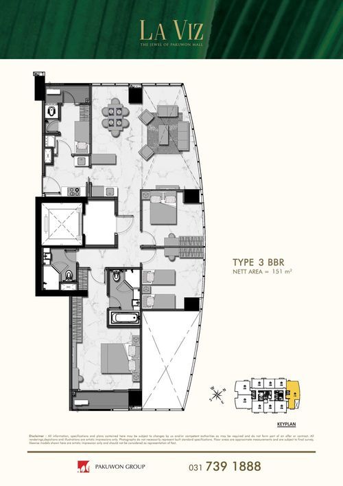 foto denah rumah tipe 3 BBR perumahan LA VIZ