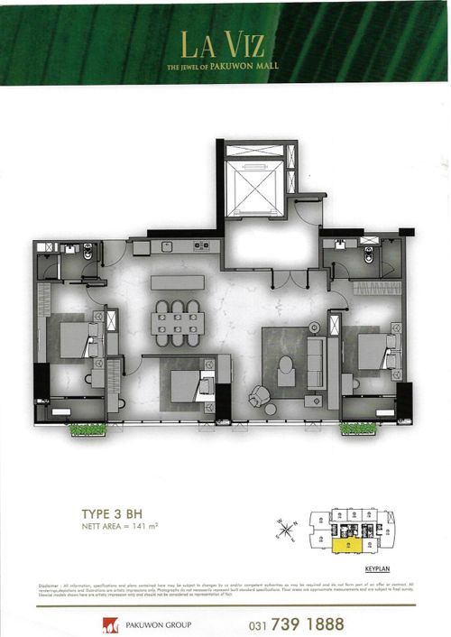foto denah rumah tipe 3BH perumahan LA VIZ