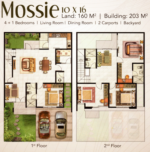 foto denah rumah tipe Mossie perumahan MOSSEL BAY PAKUWON CITY